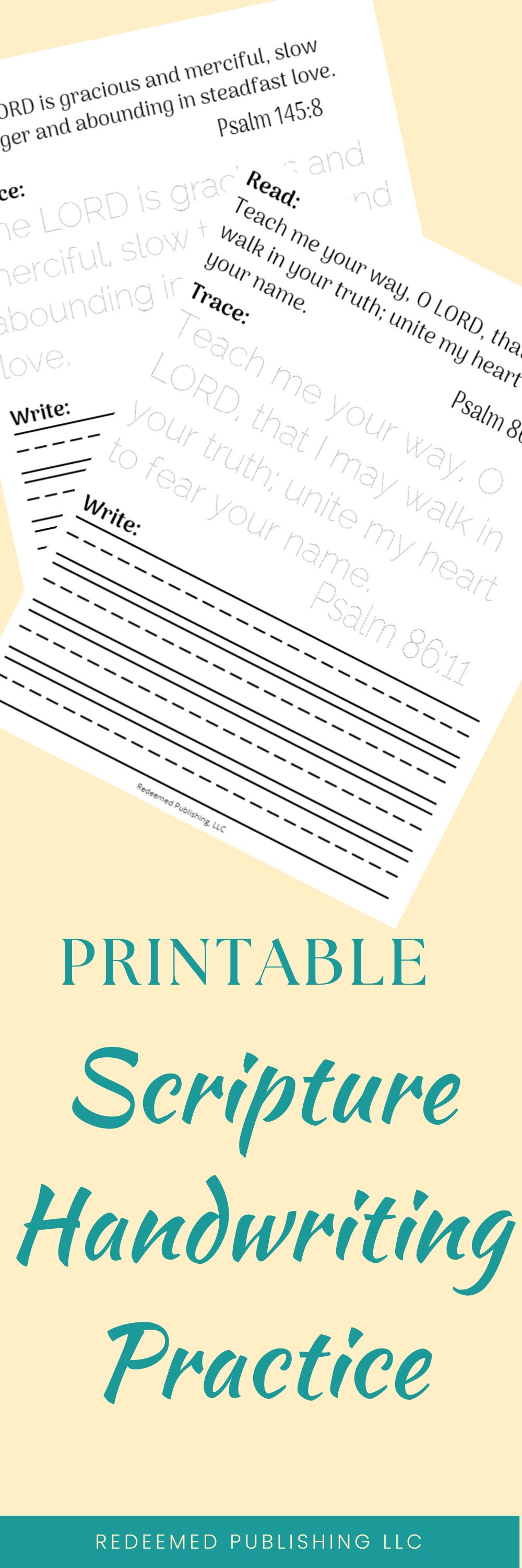 Scripture Handwriting Practice for Kids Instant Download Worksheets ...