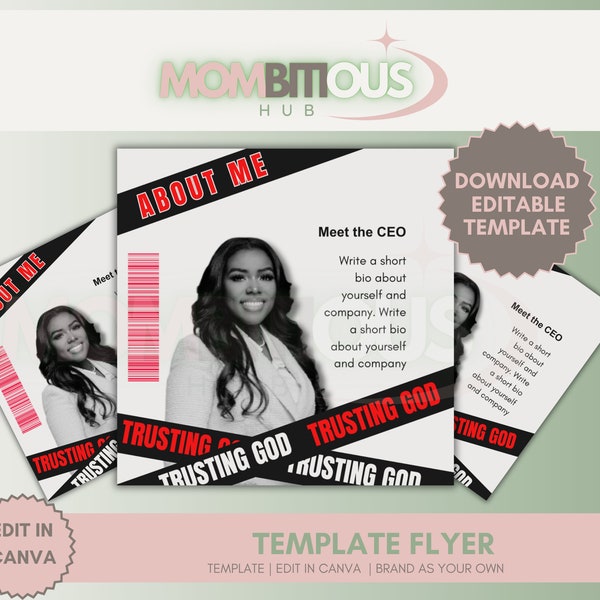 About Me Template, Instagram Template, Business Women Template, CEO Flyer
