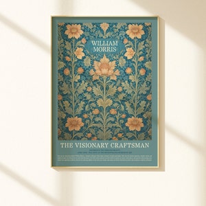 William Morris Vintage Exhibition Art Print - Art Nouveau Décor - William Morris Floral Poster - Digital Download