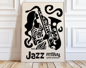 Vintage Jazz Festival Poster: Retro Music Wall Art (Instant Download)