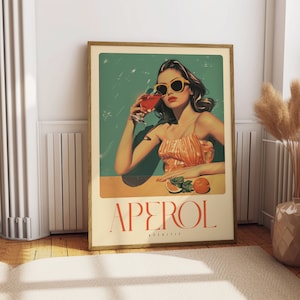 Aperol Spritz Print - Retro Küche Cocktail Poster - sofortiger Download