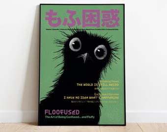 Funny Bird Poster: Quirky Retro Animal Art