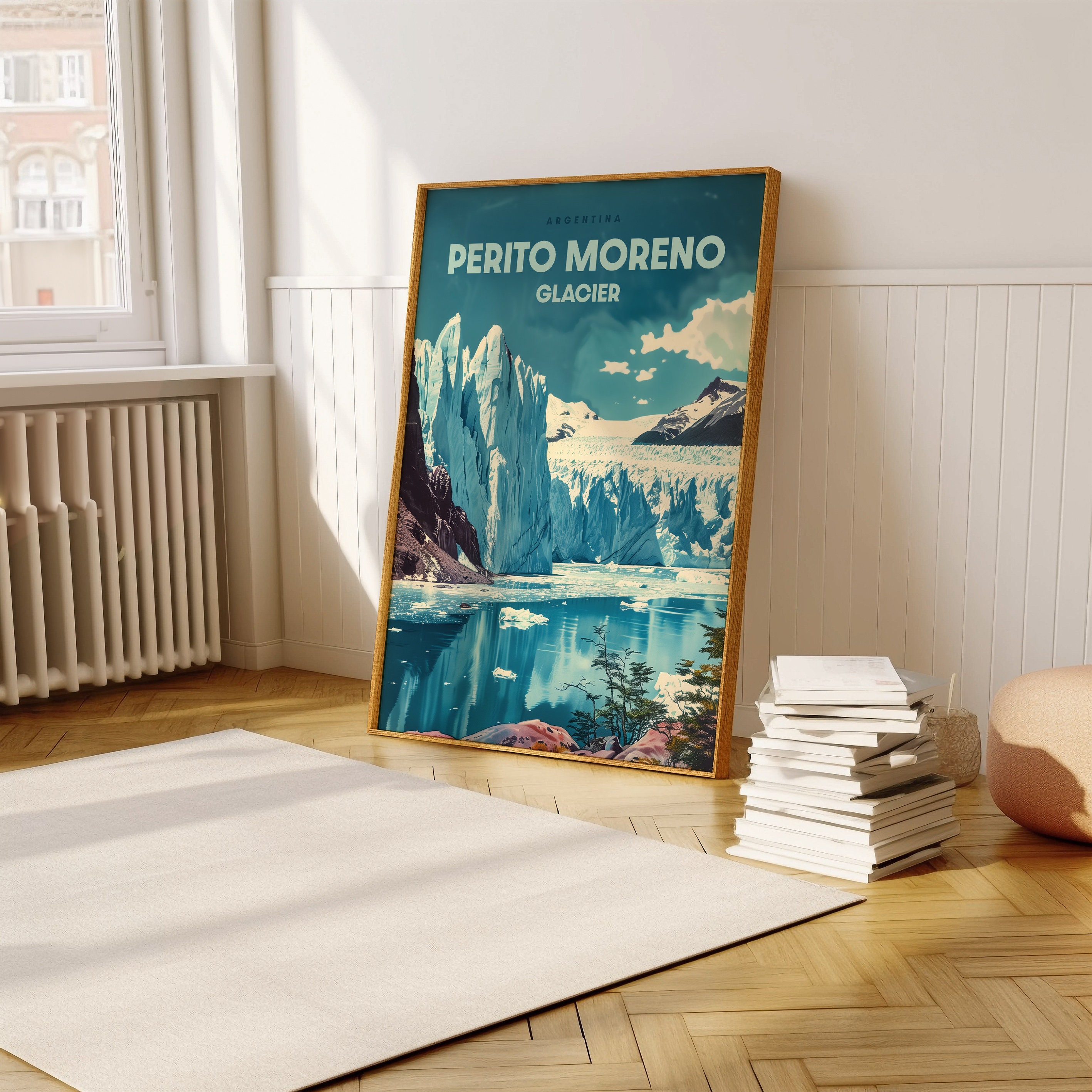 JJUPUV Perito Moreno - Affiche De Voyage Vintage Argentine