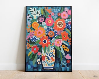 Flores vibrantes: bodegón floral inspirado en Matisse - Arte floral colorido