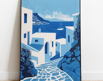 Griechenland Kunstdruck - Griechische Insel Poster - Mittelmeer Wandkunst
