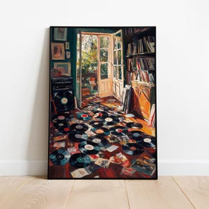 Stampa artistica di dischi in vinile Cozy - Decorazione da parete per amanti della musica retrò