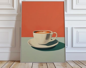 Vintage Coffee Cup Wall Art | Instant Download | Kitchen Wall Decor