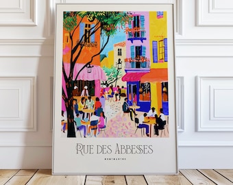 Paris Coffee Poster - Vintage French Café Wall Art for Retro Bistro Decor