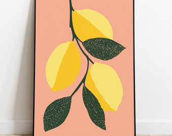 Póster de limón "Citrus Delight" - Decoración de pared para cocina y comedor con descarga instantánea - Arte imprimible de limón