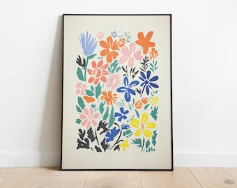 Arreglo floral colorido / Naturaleza muerta floreciente inspirada en Matisse