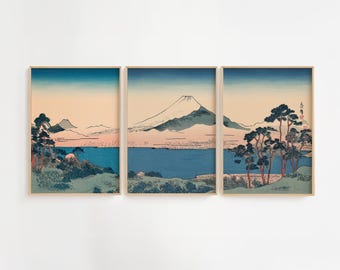Fuji Berg Fuji Triptychon Print Set: Japanischer Holzschnitt Ukiyo-e