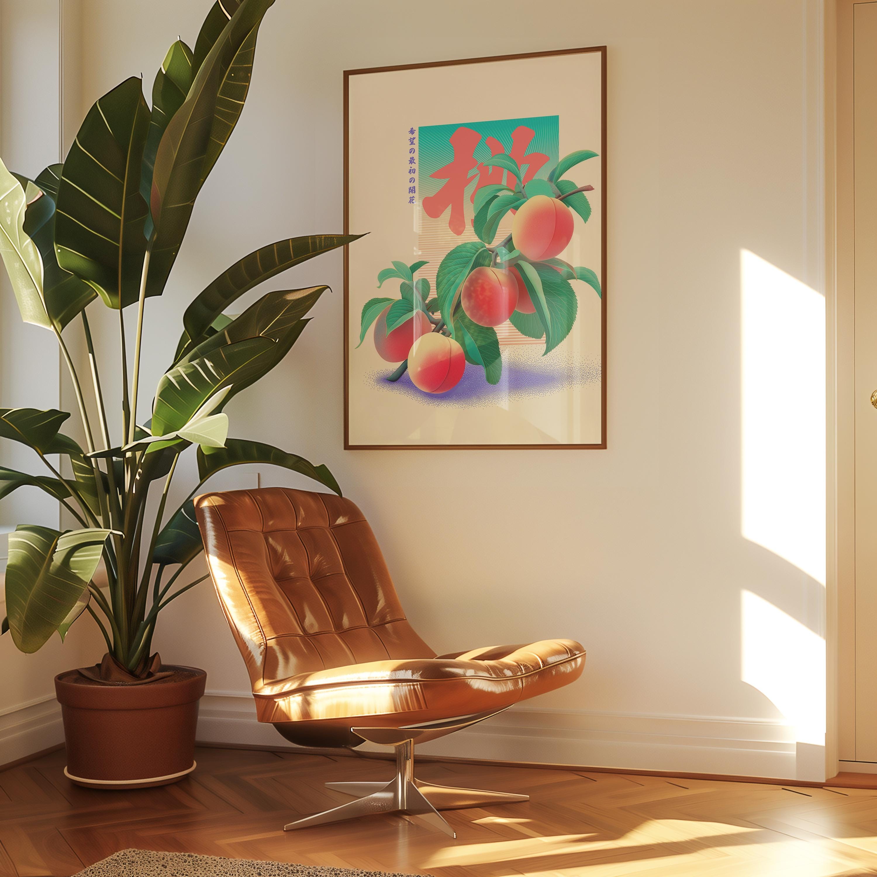 Vaporwave Peach Print – 80s Retro Japanese Wall Art - Etsy