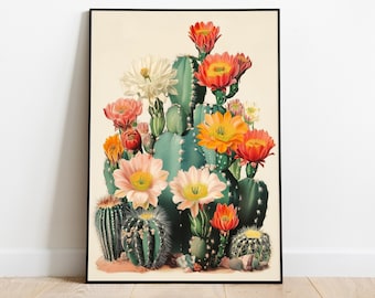 Impressão de flor de cacto do deserto: arte de parede botânica, presente para amantes de plantas (download digital)