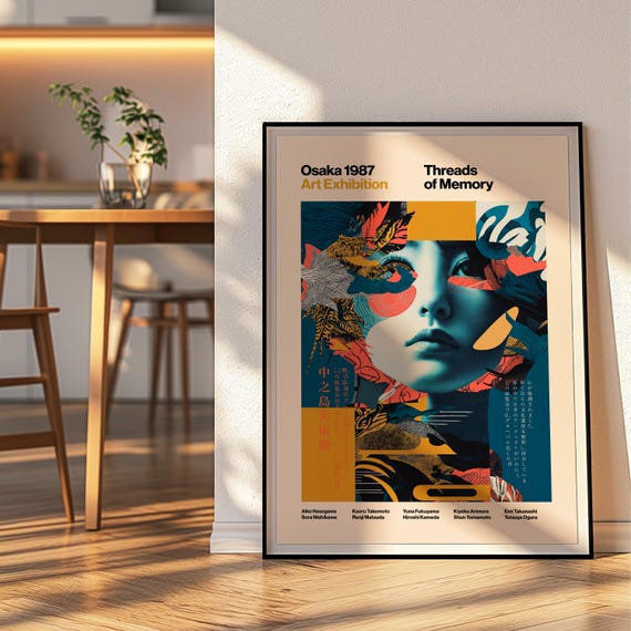 Osaka 1987 Art Exhibition Poster: Japanese Collage Giclée Print - Etsy