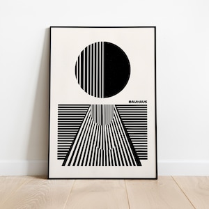 Stampa artistica astratta Bauhaus: decorazione murale geometrica minimalista