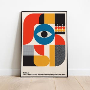 Bauhaus Art Print | Mid Century Modern Geometric Wall Art | Abstract Minimalist Poster | Form Follows Function Design | Gift for Art Lovers