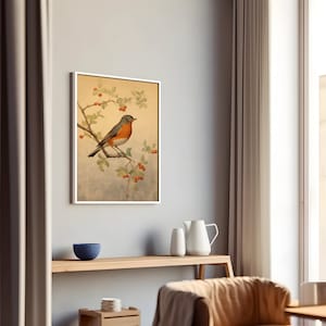 American Robin Digital Print - Instant Download - High-Quality Bird Art for Home Decor.