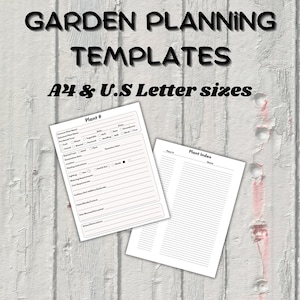 Planificador de jardinería imprimible: ¡organice el jardín de sus sueños y cuide sus plantas! Tamaños A4 y carta de EE. UU. / Rastreador de plantas, registros de jardinería para jardineros