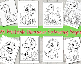25 Dinosaur Colouring Pages | Printable Kids Activity | A4 & Letter ...