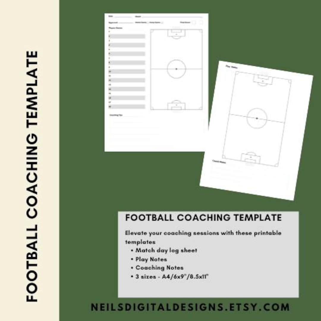 Football Coaching Template PDF Soccer Practice Planner Game