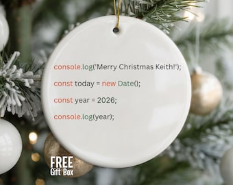 Programmer Ornament Personalized, JavaScript Python TypeScript SQL Java Code Christmas Gift, Software Engineer Keepsake, Free Gift Box 2026