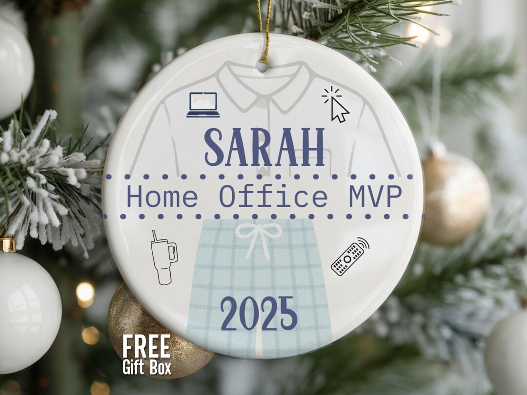 Personalized Work Personalized Work From Home Ornament: Home Office MVP Ceramic Keepsake ...