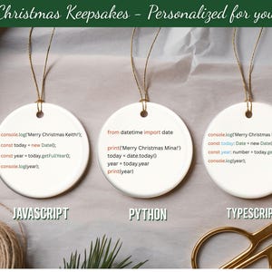 JavaScript Ornament Personalized – Programmer Coder Christmas Gift – Code Syntax Keepsake Python TypeScript image 3