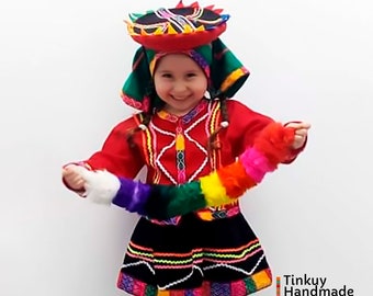 Typical Peruvian dress, Girl dress from Peru 2-10 years, Peruvian dress valicha for girls, typical Peruvian clothing for girls,peru clothing