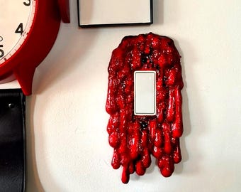 Copriinterruttore insanguinato, decorazione gotica per la stanza, placca per interruttore inquietante, regalo horror