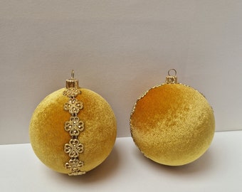 Velvet christmas ball to decorate home for christmas, gold baubles xmas or gift