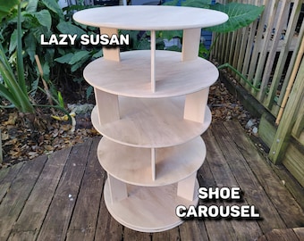 Lazy Susan Shoe Carousel Build Plan / Digital File / PDF Download