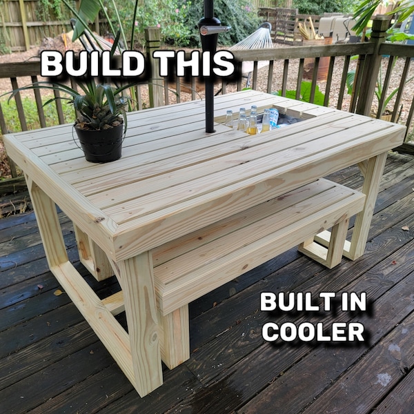 Patio Table and Benches / Patio Set / Patio Furniture / Build Plan / DIY