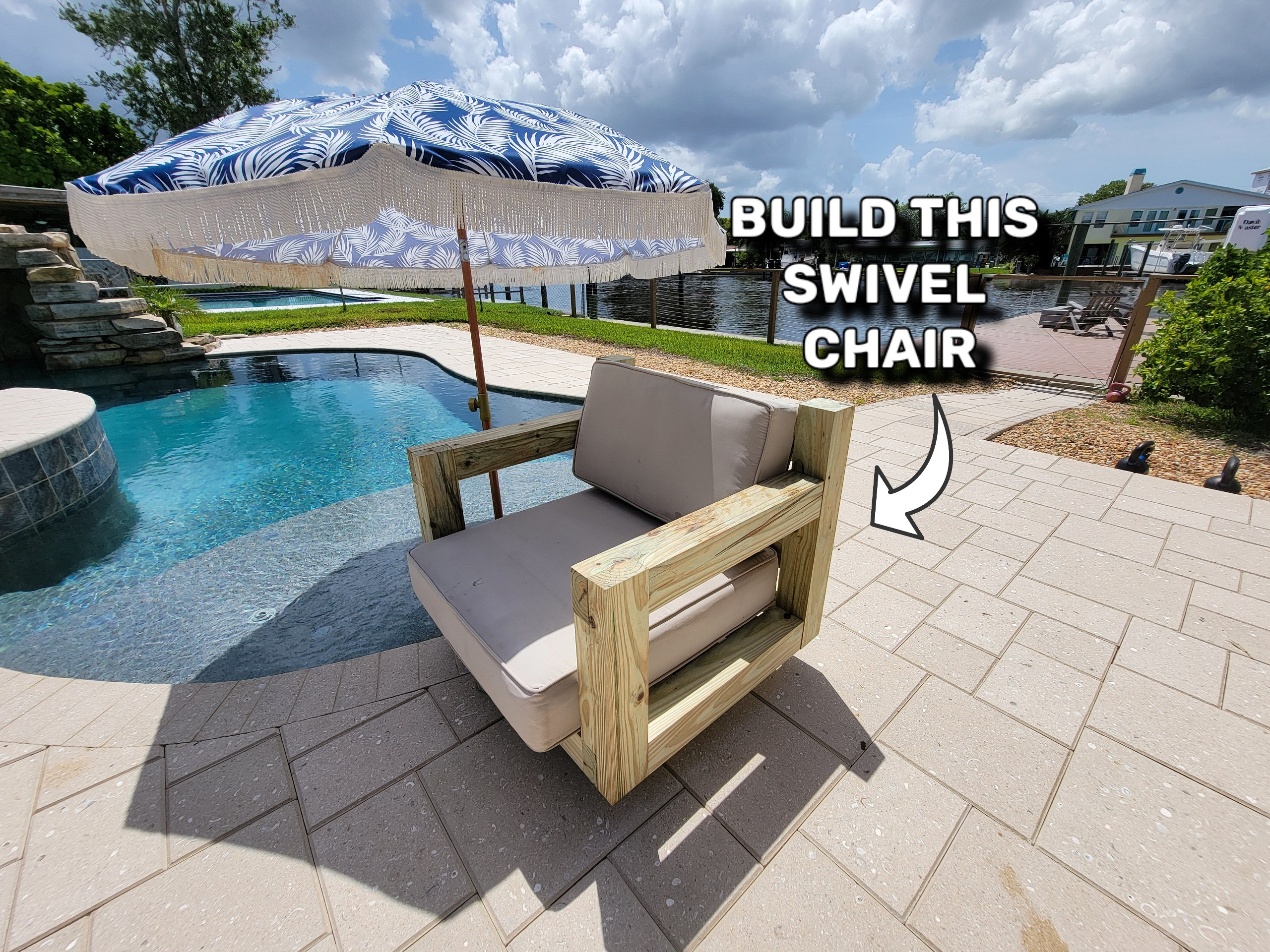 Rotating Outdoor Chair / Swivel Chair / Patio Furniture / Build Plan / PDF Download