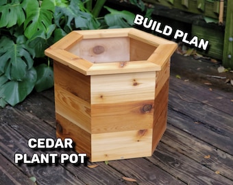 Plant Pot / Hexagon Plant Pot / Cedar Plant Pot / Build Plan / Digital Download / Plans