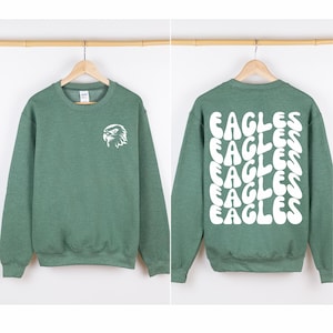 Felpa con scritta retrò Philadelphia Eagles, maglia da football degli Eagles, football di Philly, maglione Go Birds, maglia a maniche lunghe degli Eagles
