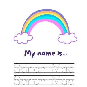 Custom Name Tracing Printable - Etsy