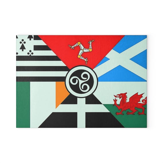Celtic Nations Flag Glass Cutting Board