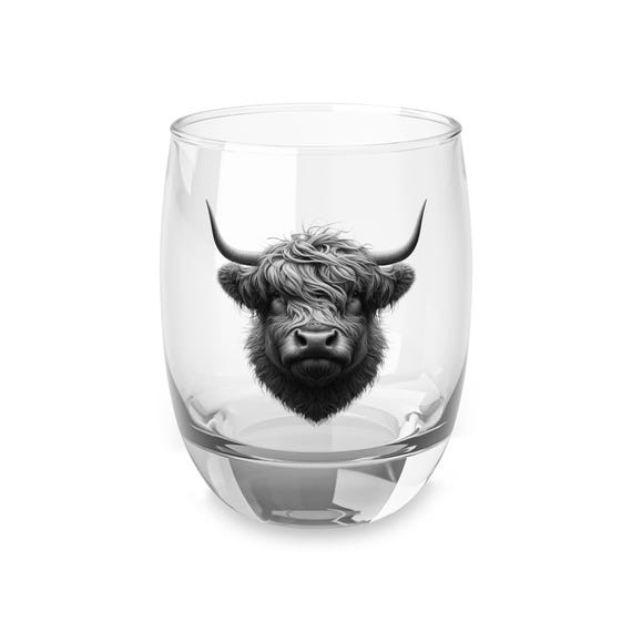 Scottish Highland Cow Whiskey Glass