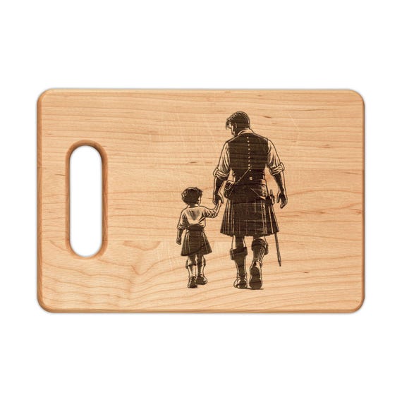 Scotish Father & Son Engraved Maple Wood Cutting Board