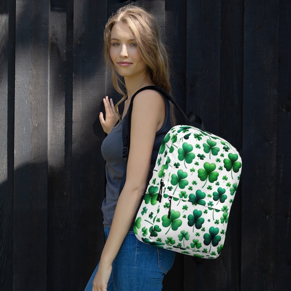 Irish Shamrock White Backpack