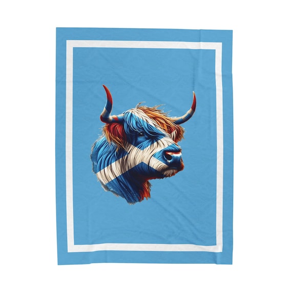 Scottish Highland Cow Velveteen Plush Blanket
