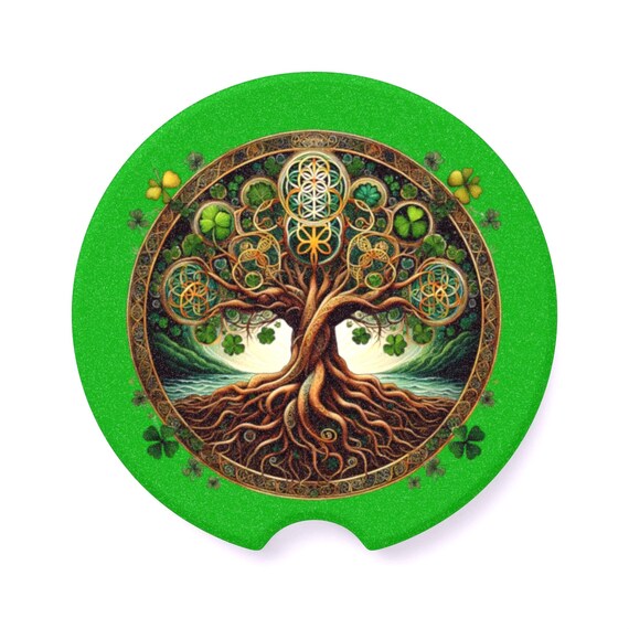 Irish Tree of Life Soapstone Auto Coaster