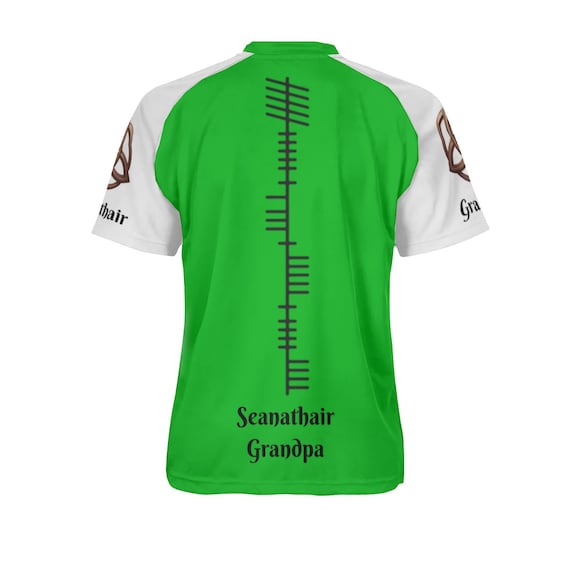 IRISH Four Leaf Clover GRANDPA SHIRT, Shamrock V Neck Short Sleeve Soft Jersey For Summer, Gift For Grandfather