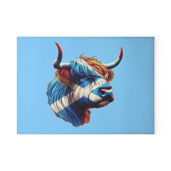 Scottish Highland Cow Glass Cutting Board