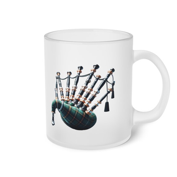 Scottish Bagpipes Frosted Glass Mug