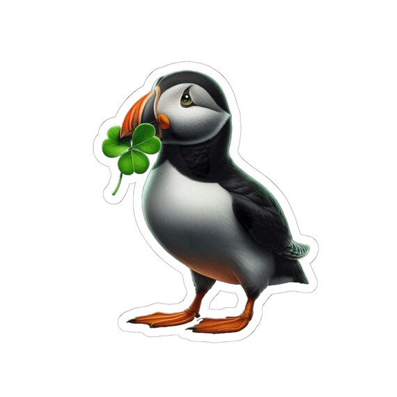Irish Shamrock Puffin Vinyl Decal