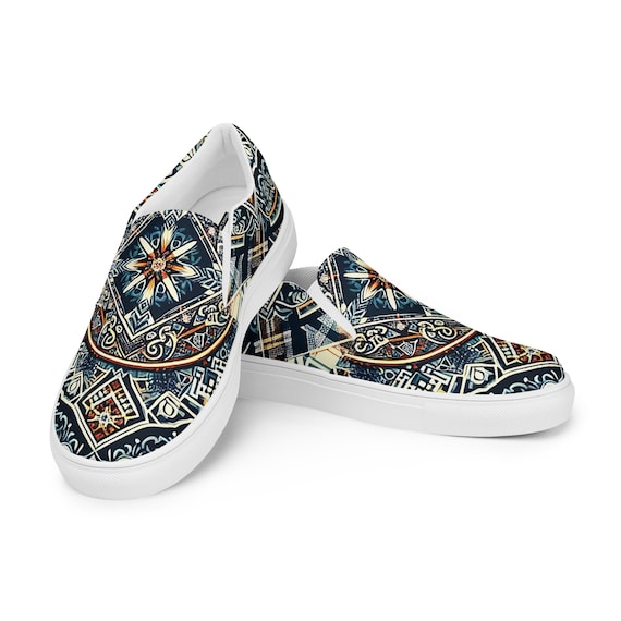 Men’s Scottish Design Slip-on Canvas Shoes