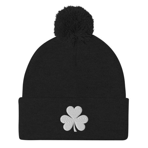 Irish Shamrock Pom-Pom Beanie