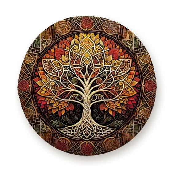 Irish Celtic Autumn Tree of Life Tire Cover