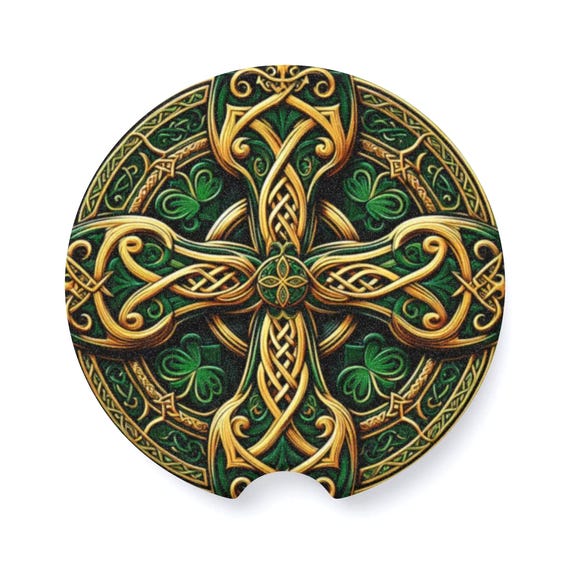 Irish Celtic Shield Soapstone Car Coaster